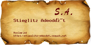 Stieglitz Adeodát névjegykártya